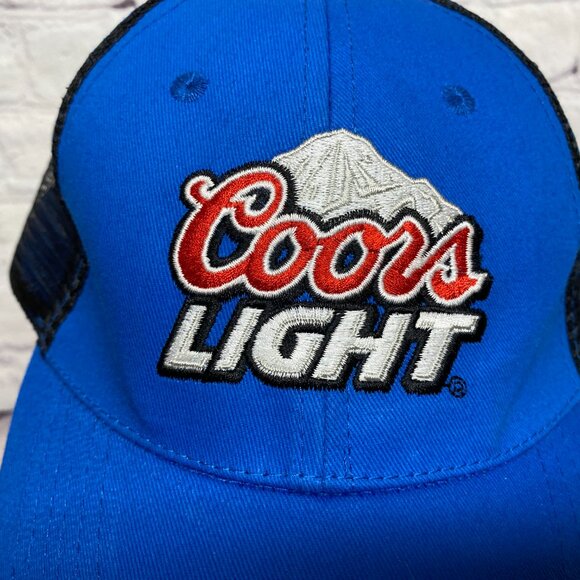 Coors Light Beer Trucker Hat Mesh Cap Snapback Blue Black Quagmire Golf New Tag - Picture 6 of 9